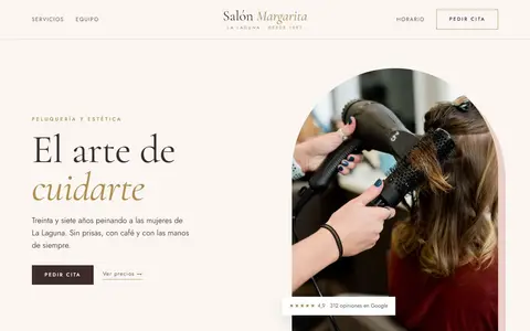 Captura del diseño elegante y clásico para Salón Margarita